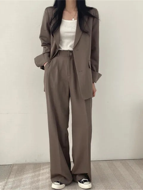Two-Piece Ladies Suit - Sophie-Dark brown-S-Nora Luxe