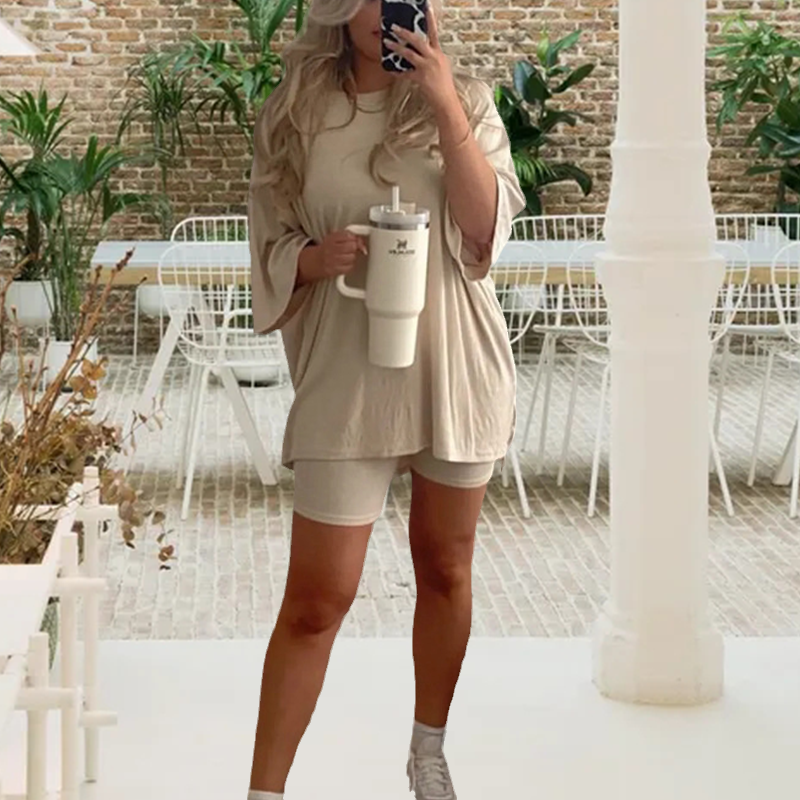 Two-piece lounge and leisurewear for women – Fenja-Oatmeal-S-Nora Luxe