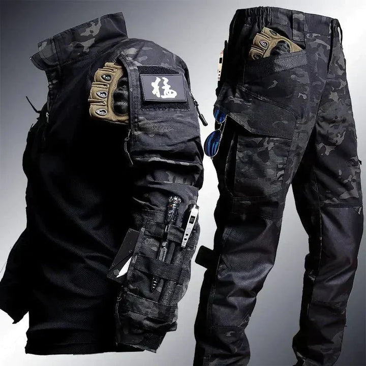 Two-Piece Men's Army Outfit - Logan-Black-S-Nora Luxe