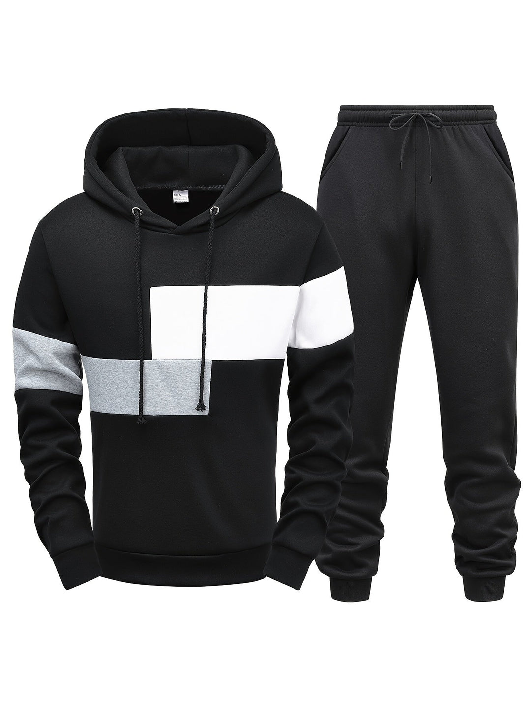 Two-Piece Men's Tracksuit - Lorenzo-Black-S-Nora Luxe