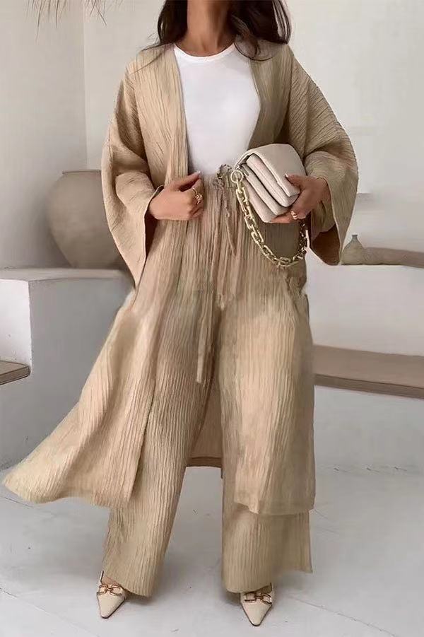 Two-Piece Relax Set with Jacket and Trousers – Alizéa-Khaki-S-The Livary