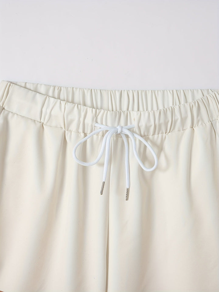 Two-piece set with striped print short-sleeve shirt and shorts - Mateo-Apricot-M-Nora Luxe
