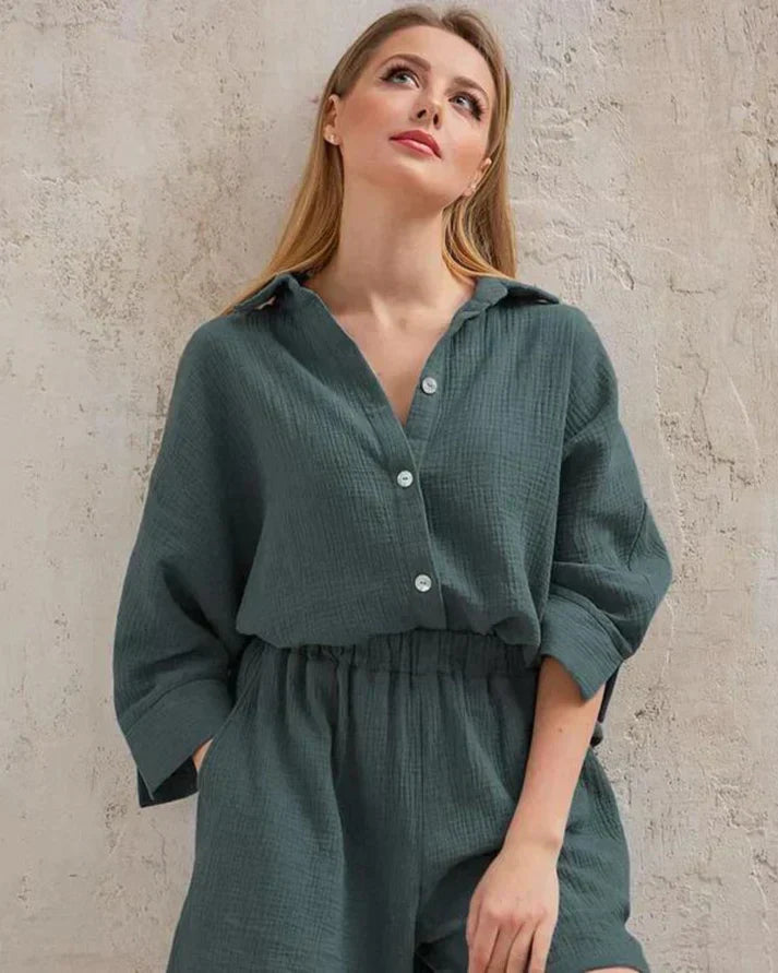 Two-piece summer combo with structure for women – Tabea-Green-S-Nora Luxe