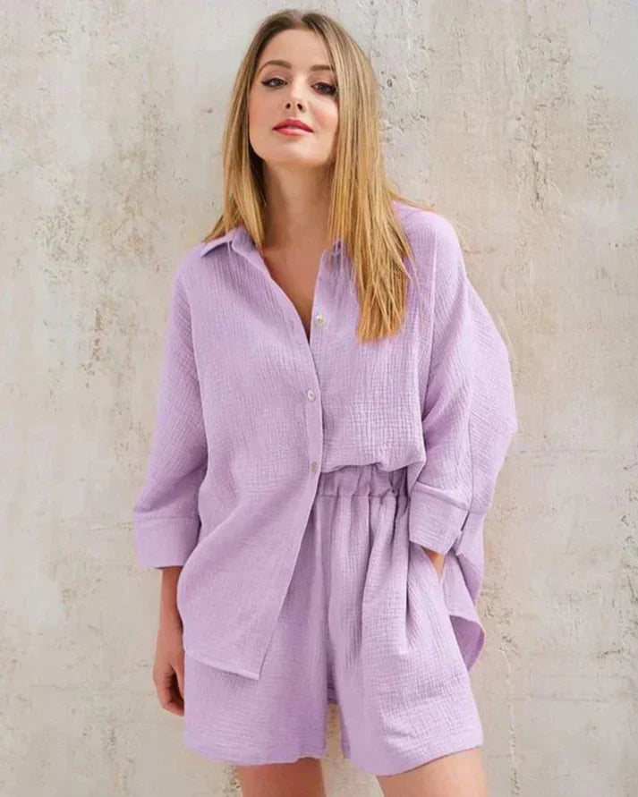 Two-piece summer combo with structure for women – Tabea-Purple-S-Nora Luxe