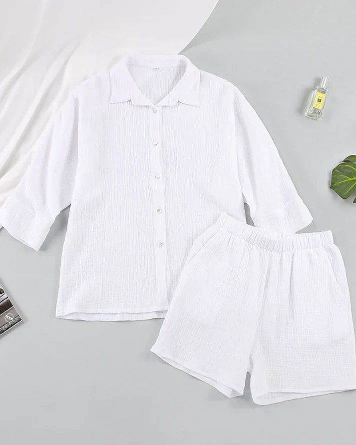 Two-piece summer combo with structure for women – Tabea-White-S-Nora Luxe