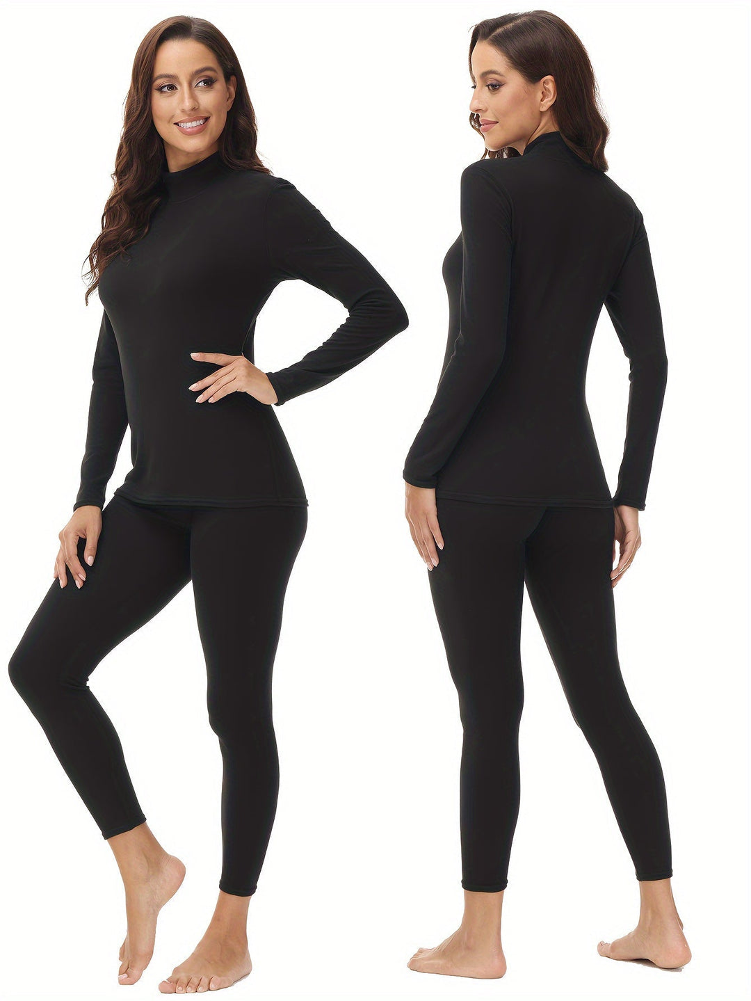 Two-piece Thermoset for the Cold Winter Months - Serena-Black-XS-Nora Luxe