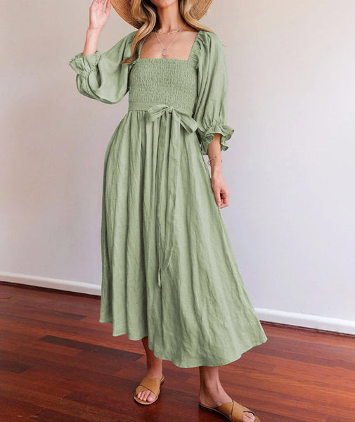 Two-Way Maxi Summer Dress - Celina-Green-S-The Livary