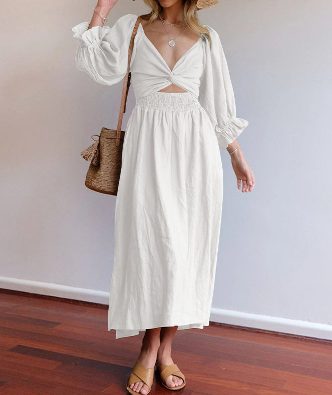 Two-Way Maxi Summer Dress - Celina-White-S-The Livary