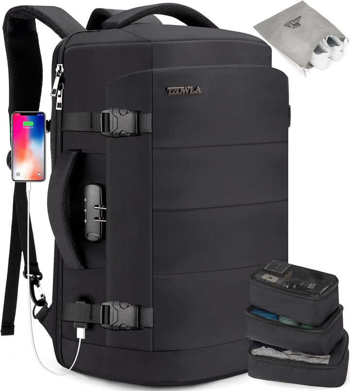 40L Water-Resistant Travel Laptop Backpack with USB Port & Anti-Theft Lock – AeroPack