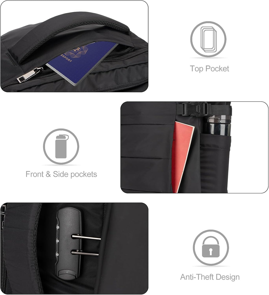 40L Water-Resistant Travel Laptop Backpack with USB Port & Anti-Theft Lock – AeroPack