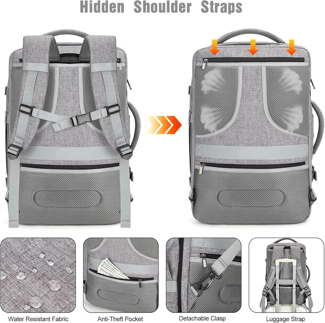 40L Water-Resistant Travel Laptop Backpack with USB Port & Anti-Theft Lock – AeroPack