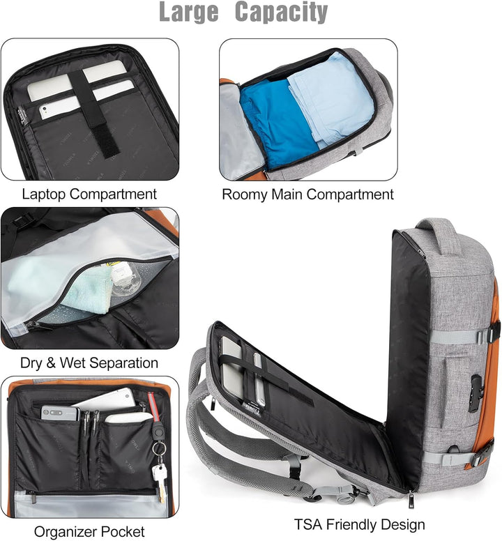 40L Water-Resistant Travel Laptop Backpack with USB Port & Anti-Theft Lock – AeroPack