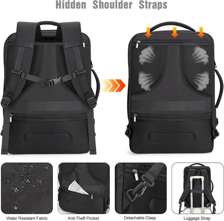 40L Water-Resistant Travel Laptop Backpack with USB Port & Anti-Theft Lock – AeroPack