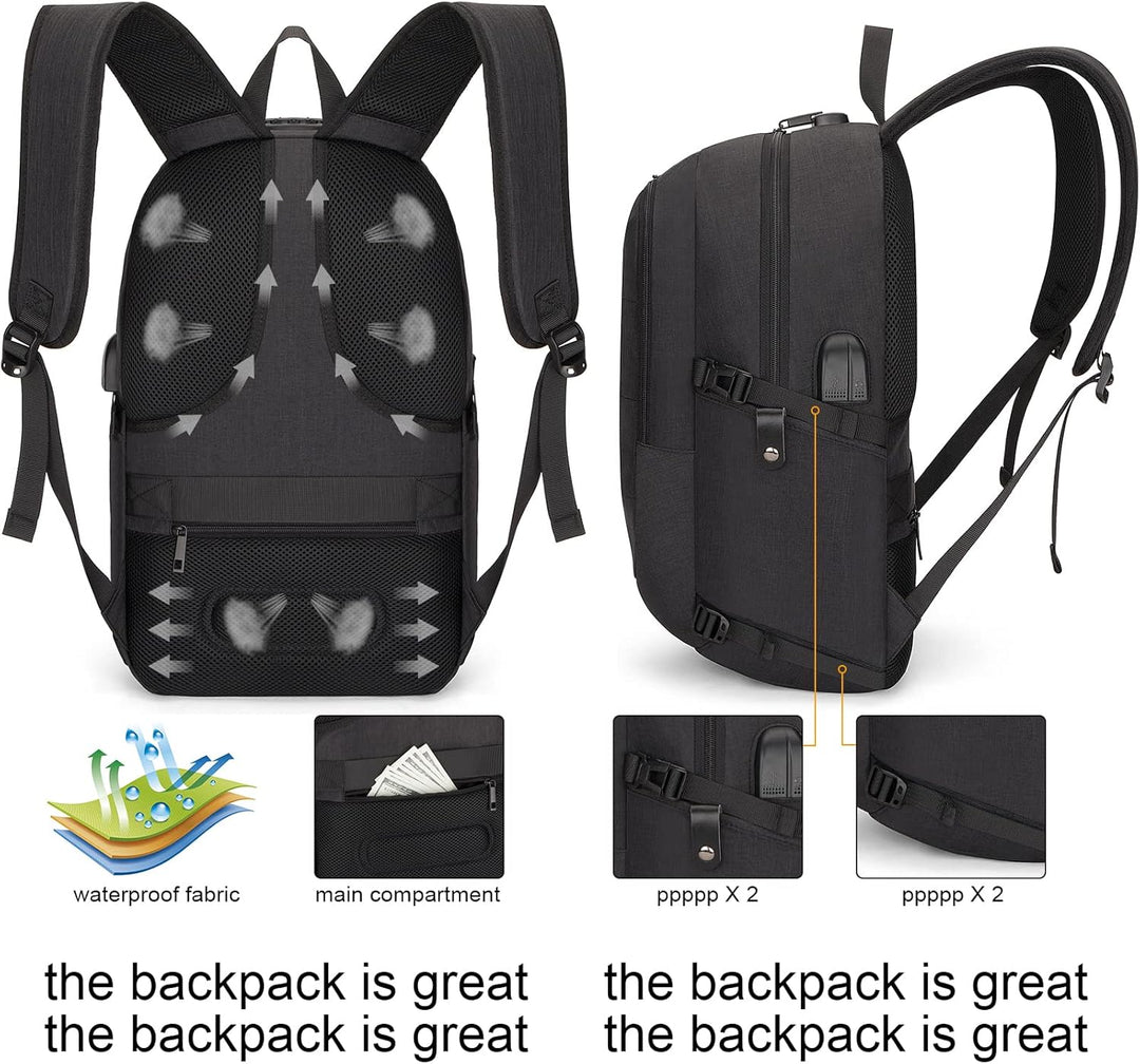 Extra Large Anti-Theft Laptop & Travel Backpack with USB Port – 30–50L