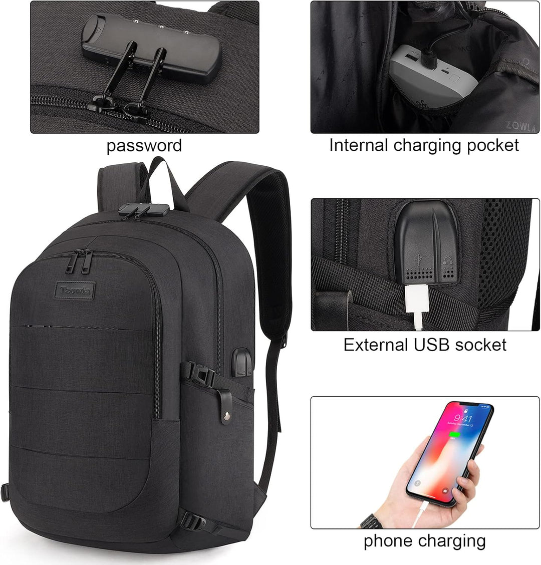 Extra Large Anti-Theft Laptop & Travel Backpack with USB Port – 30–50L