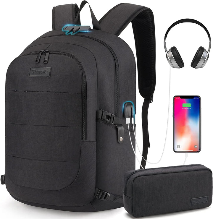 Extra Large Anti-Theft Laptop & Travel Backpack with USB Port – 30–50L