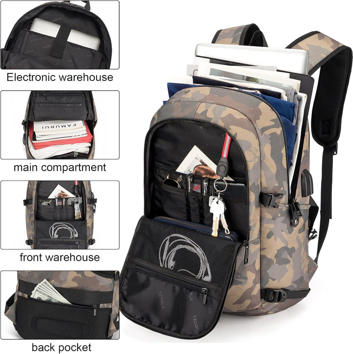 Extra Large Anti-Theft Laptop & Travel Backpack with USB Port – 30–50L