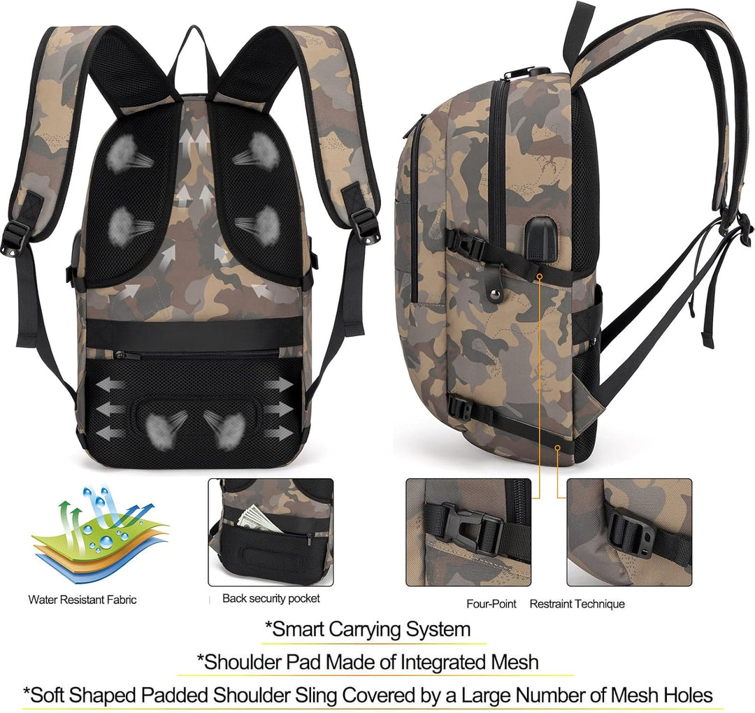 Extra Large Anti-Theft Laptop & Travel Backpack with USB Port – 30–50L