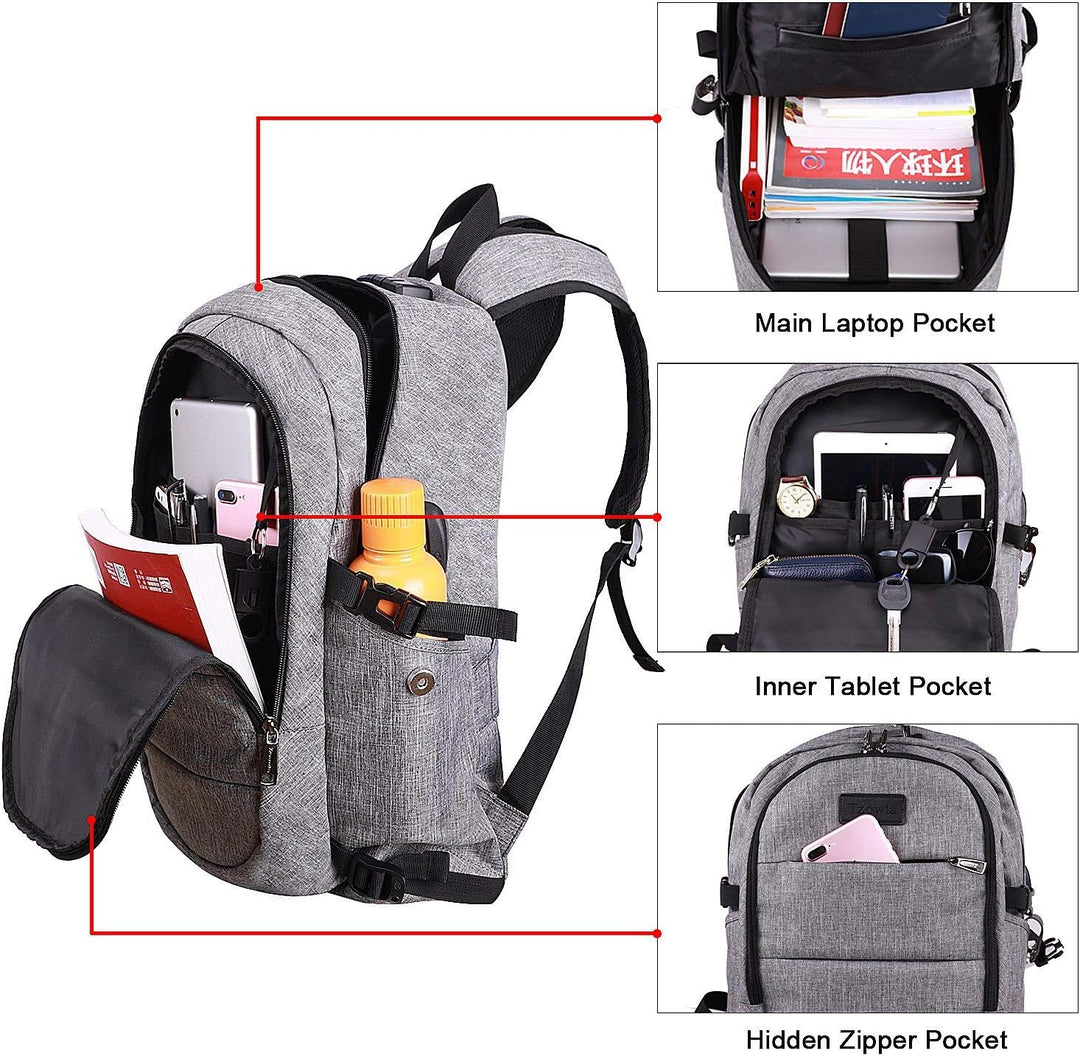 Extra Large Anti-Theft Laptop & Travel Backpack with USB Port – 30–50L