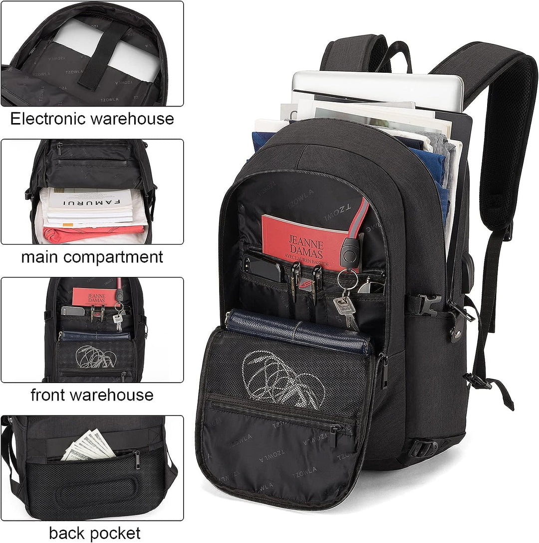 Extra Large Anti-Theft Laptop & Travel Backpack with USB Port – 30–50L