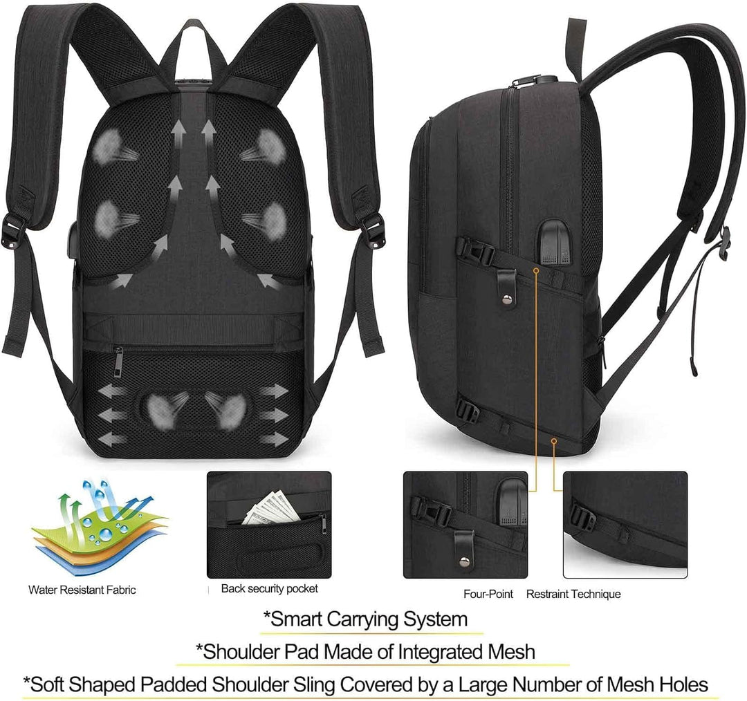 Extra Large Anti-Theft Laptop & Travel Backpack with USB Port – 30–50L