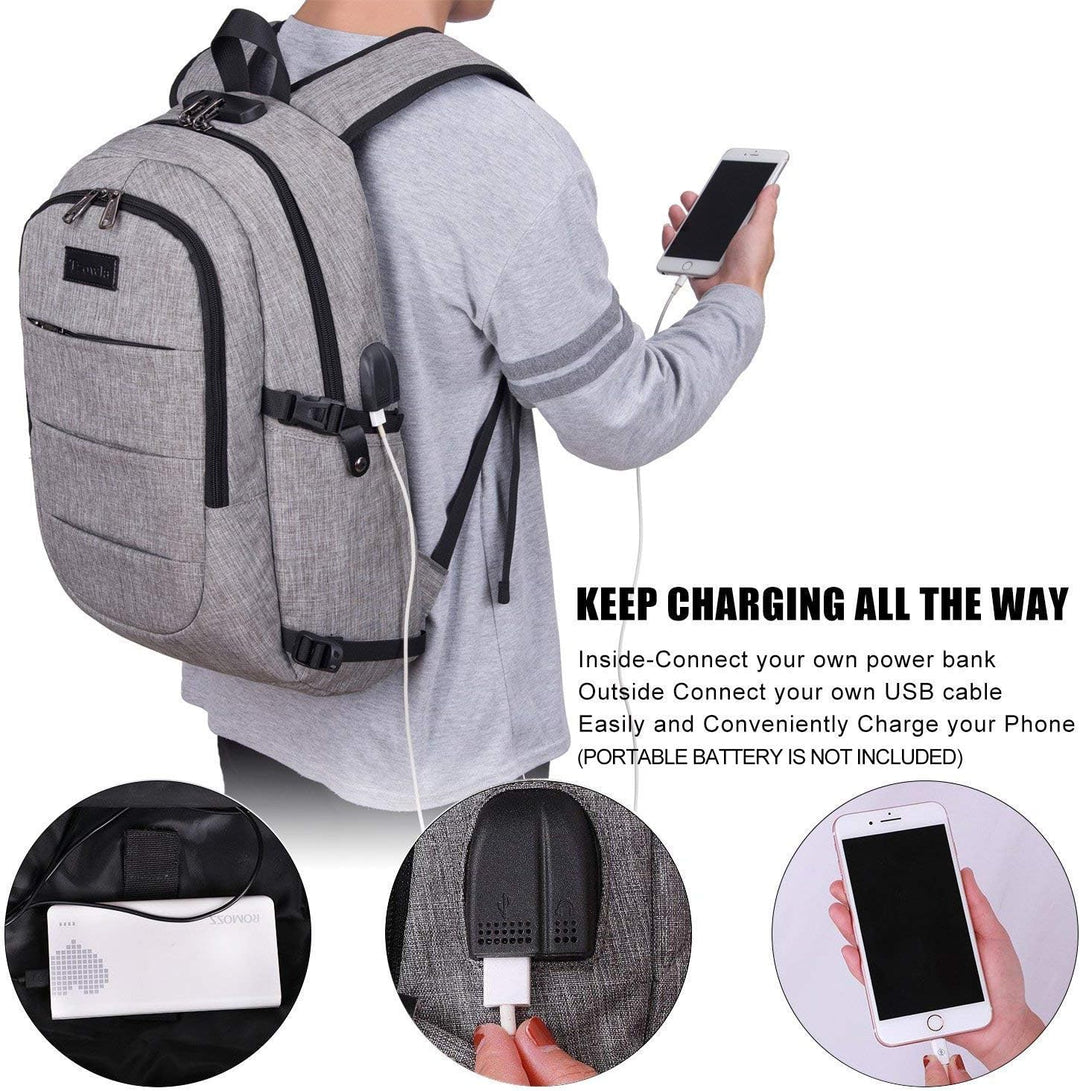 Extra Large Anti-Theft Laptop & Travel Backpack with USB Port – 30–50L