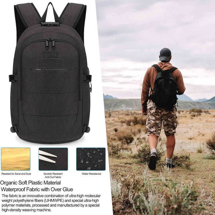 Extra Large Anti-Theft Laptop & Travel Backpack with USB Port – 30–50L