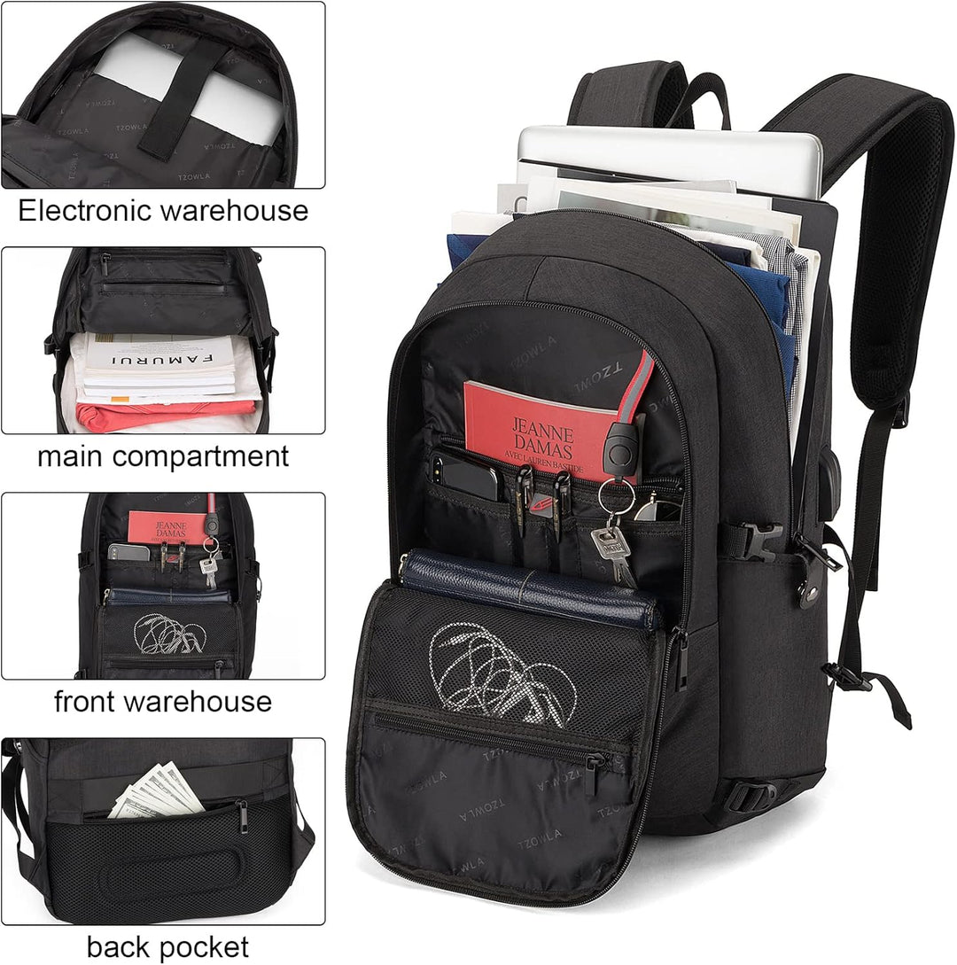 Extra Large Anti-Theft Laptop & Travel Backpack with USB Port – 30–50L
