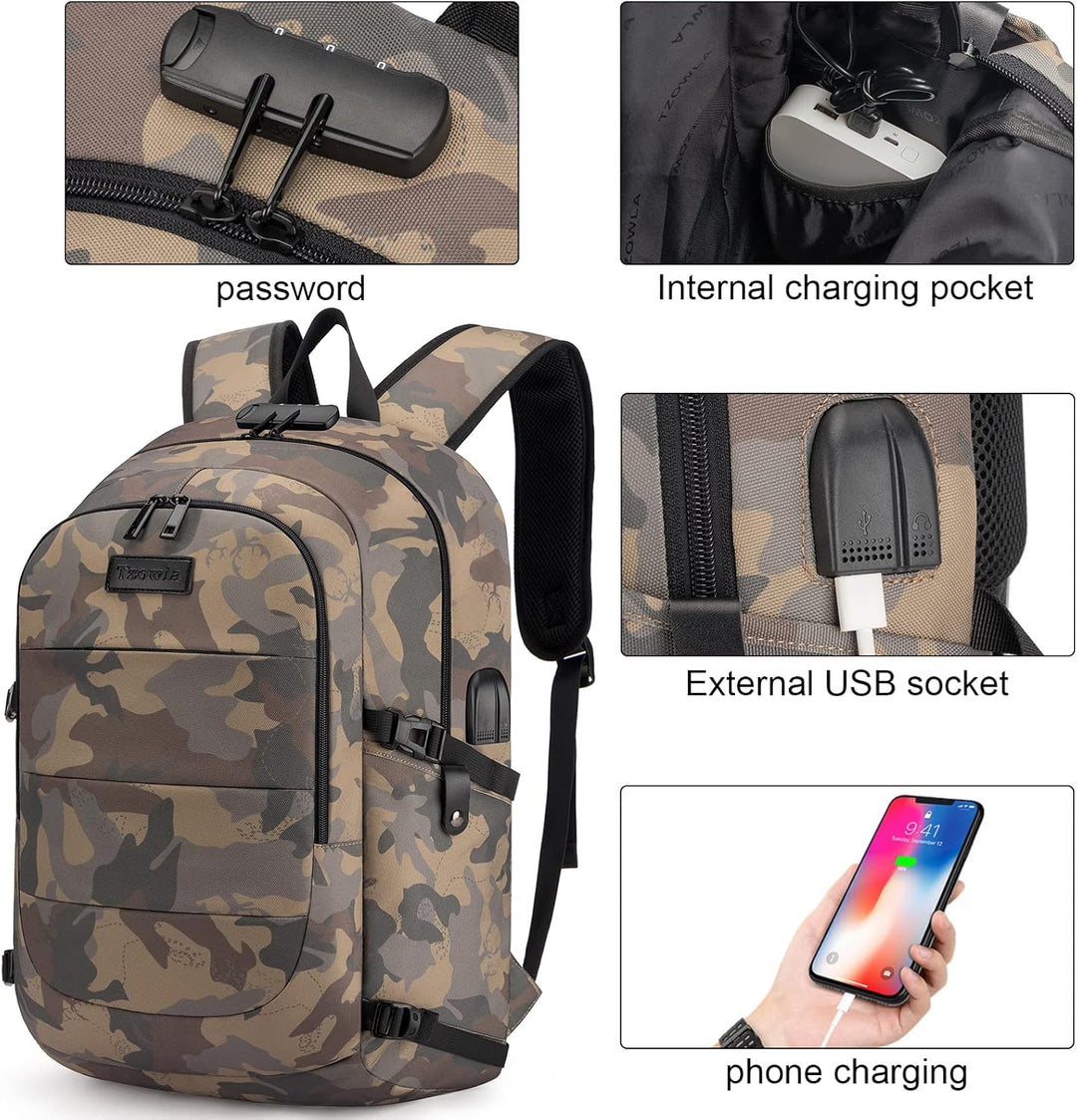 Extra Large Anti-Theft Laptop & Travel Backpack with USB Port – 30–50L