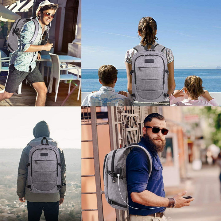 Extra Large Anti-Theft Laptop & Travel Backpack with USB Port – 30–50L