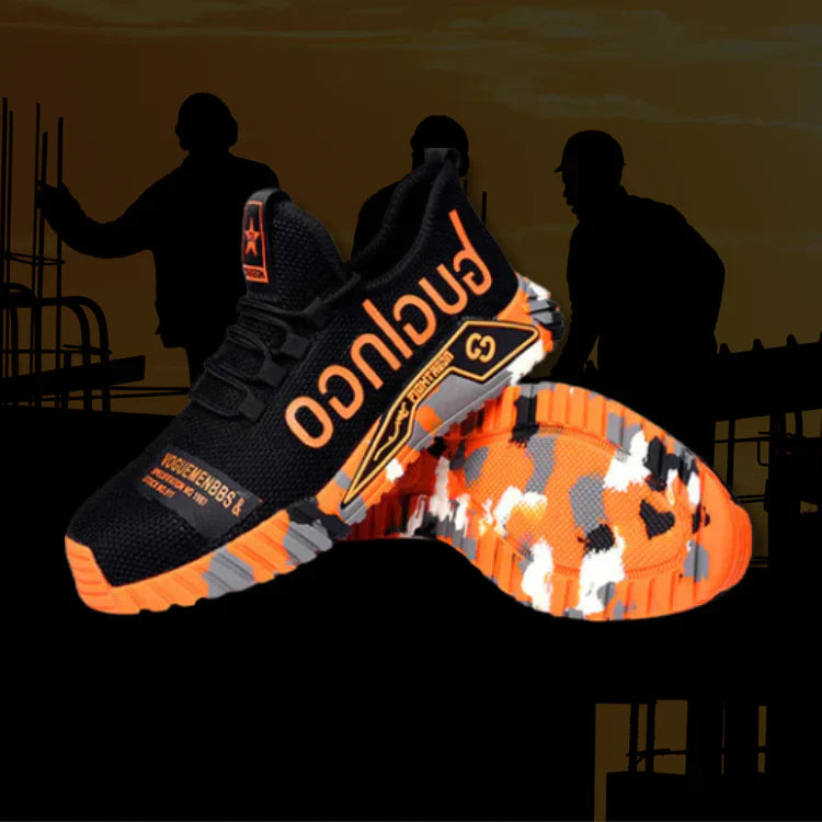 Ultra-Light Work Shoes with Steel Toe - AirGuard-Orange-6.5-Nora Luxe