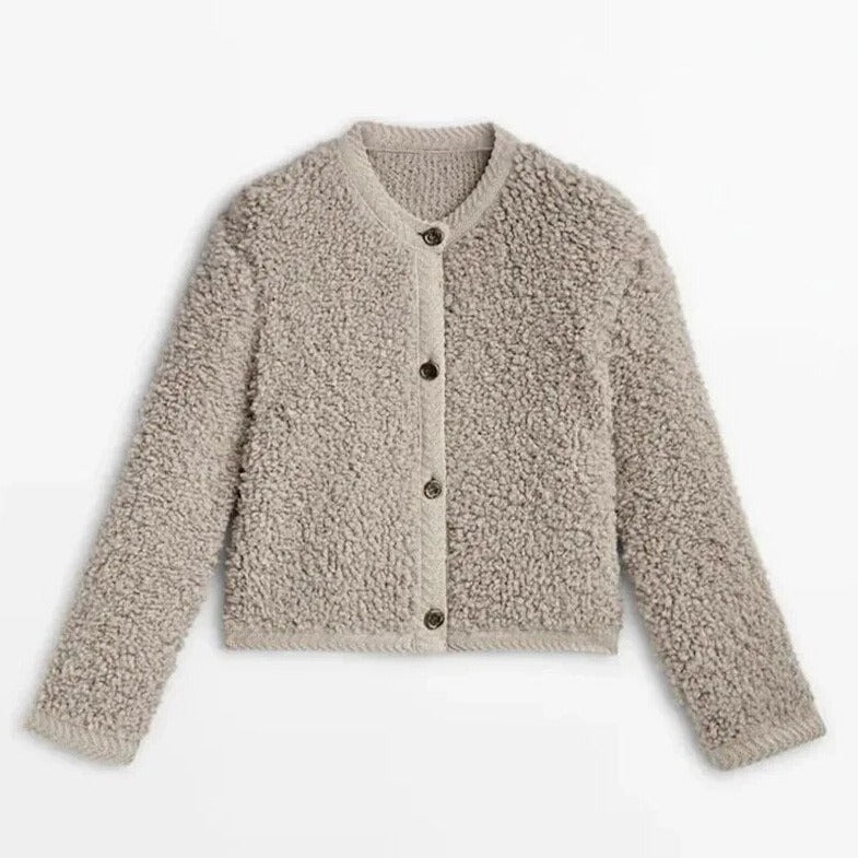 Ultra Soft Cardigan Vest - CozyTeddy-Khaki-S-Nora Luxe