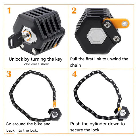 Ultra Strong Anti-Theft Bicycle Lock - SafeRide-Nora Luxe