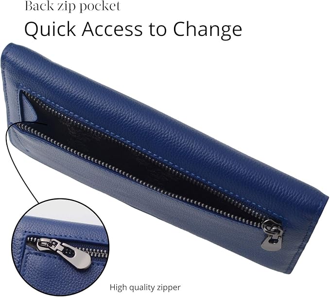 Ultra-thin RFID Blocking Leather Card Wallet - Renée-Black-Nora Luxe