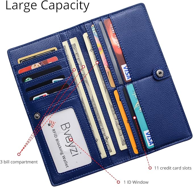 Ultra-thin RFID Blocking Leather Card Wallet - Renée-Black-Nora Luxe