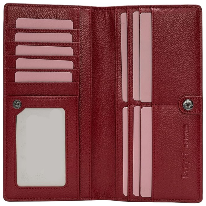 Ultra-thin RFID Blocking Leather Card Wallet - Renée-Red-Nora Luxe