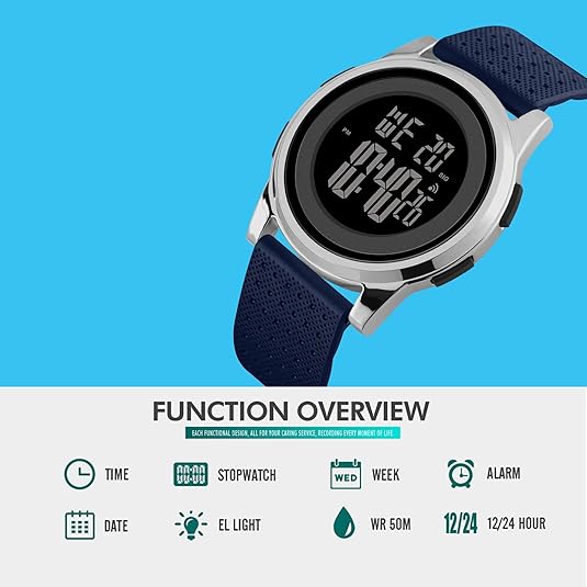 Ultra-Thin Waterproof Digital Sports Watch - Charlie-Black-Nora Luxe
