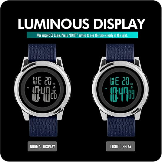 Ultra-Thin Waterproof Digital Sports Watch - Charlie-Black-Nora Luxe
