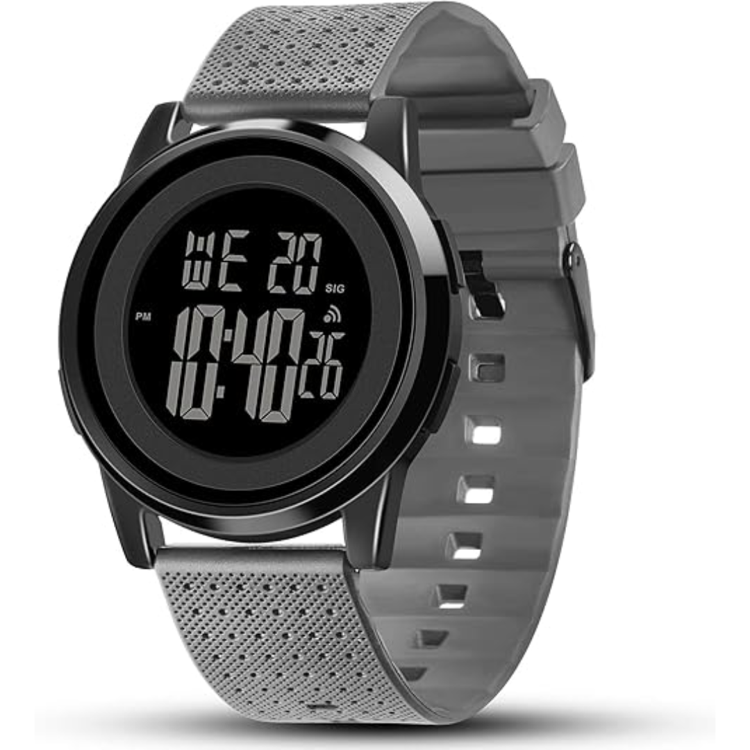 Ultra-Thin Waterproof Digital Sports Watch - Charlie-Black/Gray-Nora Luxe