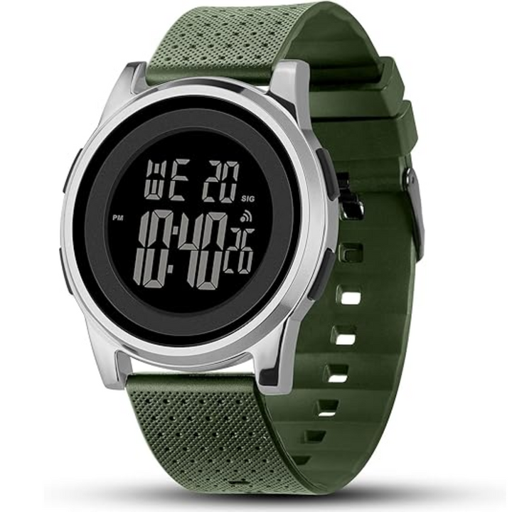 Ultra-Thin Waterproof Digital Sports Watch - Charlie-Silver Green-Nora Luxe