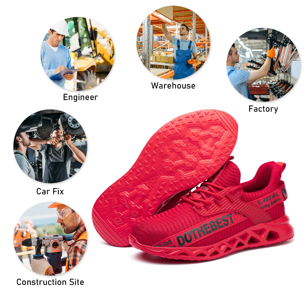 Ultralight Breathable Safety Shoes - ProGuard-Black-6.5-Nora Luxe