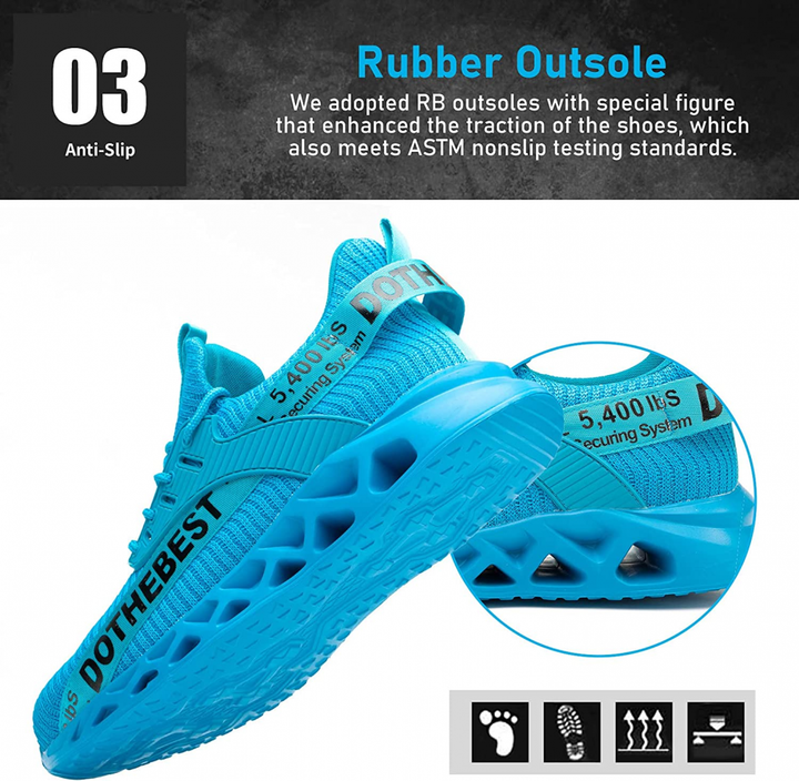 Ultralight Breathable Safety Shoes - ProGuard-Black-6.5-Nora Luxe