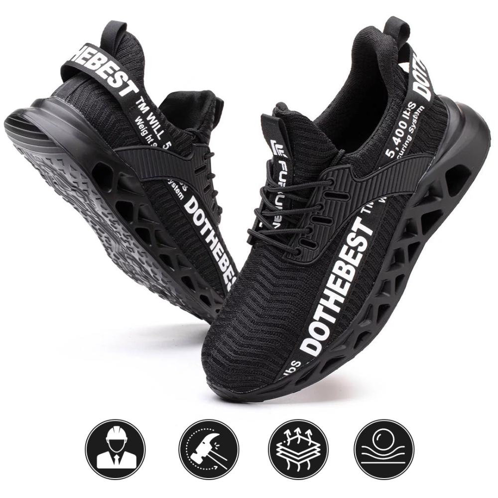 Ultralight Breathable Safety Shoes - ProGuard-Black-6.5-Nora Luxe