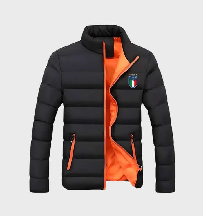 Ultralight Padded Men's Winter Jacket - Nico-Black Orange-M-Nora Luxe