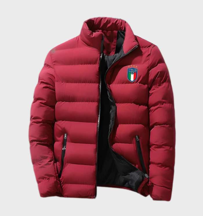 Ultralight Padded Men's Winter Jacket - Nico-Black Red-M-Nora Luxe