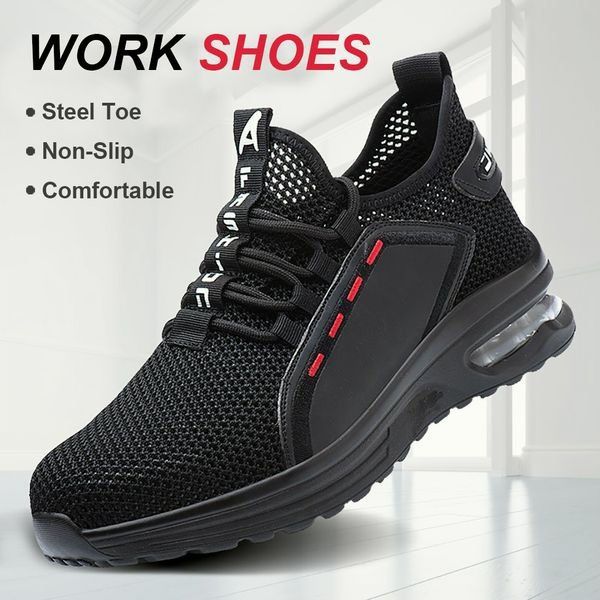 Ultralight Safety Shoes with Steel Toe - SteelFlex One-Black-4.5-Nora Luxe