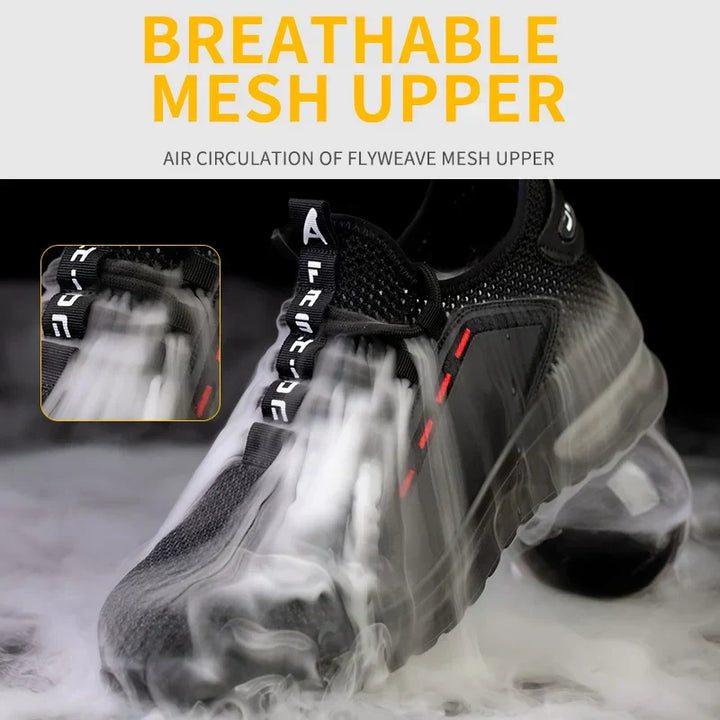 Ultralight Safety Shoes with Steel Toe - SteelFlex One-Black-4.5-Nora Luxe