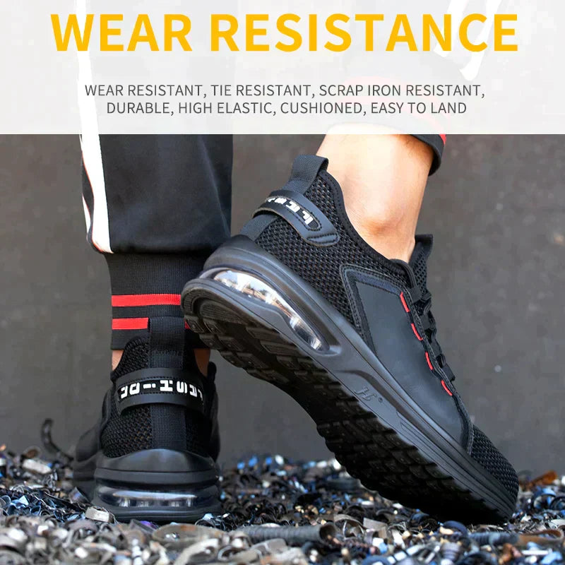 Ultralight Safety Shoes with Steel Toe - SteelFlex One-Black-4.5-Nora Luxe
