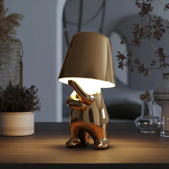 Unique and Atmospheric Table Lamp - GlowCraft-Frank-Lamp - Silver-Nora Luxe
