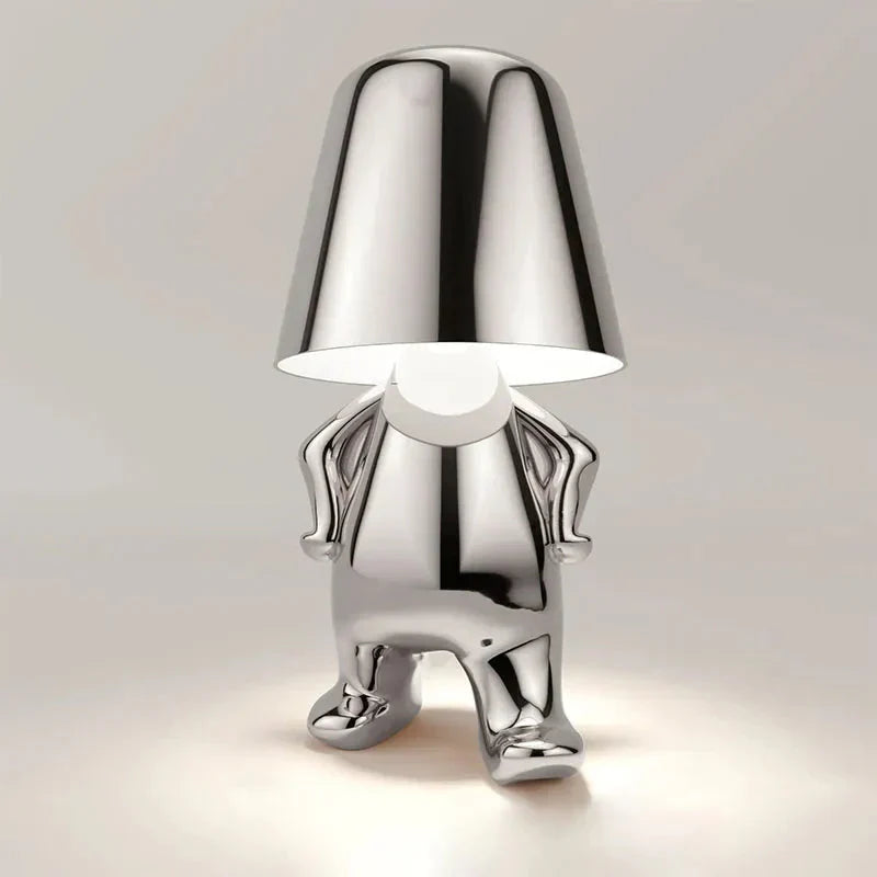 Unique and Atmospheric Table Lamp - GlowCraft-Hugo-Lamp - Silver-Nora Luxe